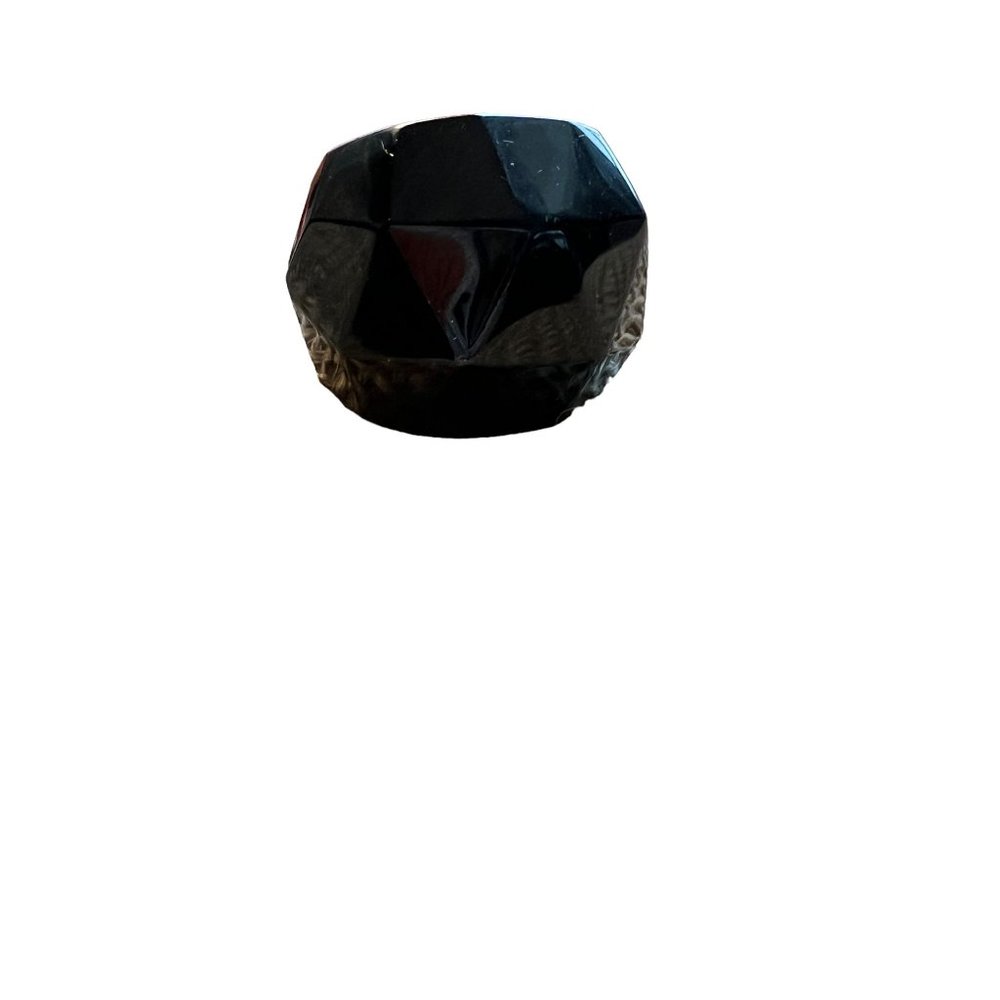 Black Stainless Steel Dome Ring Faceted Size 7 Women Gothic Minimal